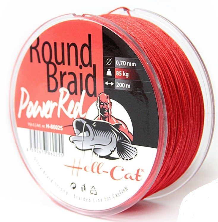 Hell-Cat Splétaná Šňůra Round Braid Power Red 1000 m